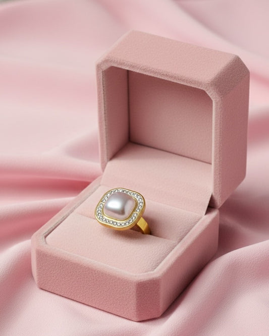 Glow Square Pearl Jewelry Ring